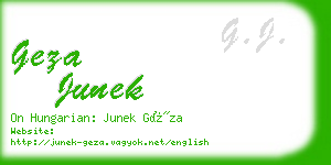 geza junek business card